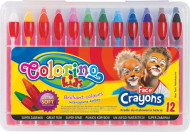COLORINO KIDS veido puošybos kreidelės, 12 spalvų, 32650PTR