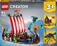 31132 LEGO® Creator Vikingų laivas ir Midgardo gyvatė