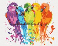 BRUSHME spalvinimo pagal skaičius rinkinys Colorful parrots, BS28115