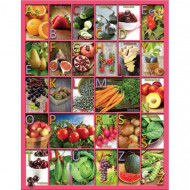 Lavinanti dėlionė Abėcėlė - daržovės, vaisiai, uogos, 60280