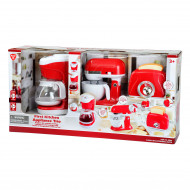 PLAYGO virtuviniai prietaisai (kavos aparatas, mikseris ir tosteris) raudonas, 38166