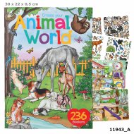 DEPESCHE Create Your Animal World spalvinimo knyga, 11943