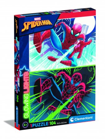 CLEMENTONI dėlionė Glowing Marvel Spiderman, 104d., 27555 27555