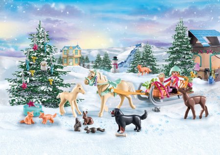 PLAYMOBIL COUNTRY Advento kalendorius Kalėdų pasivažinėjimas rogėmis, 71345 