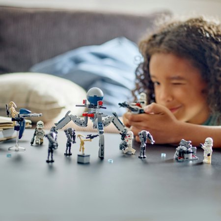 75372 LEGO® Star Wars ™ Klonų Kario Ir Kovinio Droido Kovos Rinkinys 