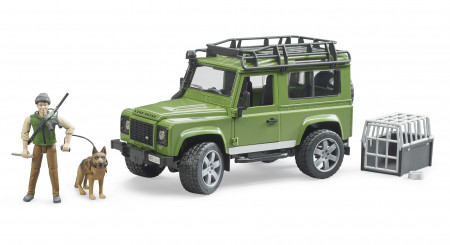 BRUDER automobilis Land Rover Defender su miškininku ir šunimi, 02587 02587