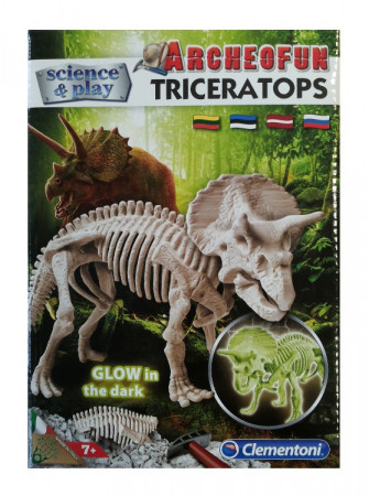 CLEMENTONI Science iškask Triceratopo griaučius šviečiančius tamsoje, 60428 60428