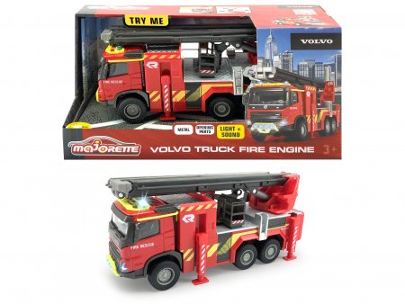 MAJORETTE Volvo gaisrinė mašina su kopėčiomis, 213713000038 213713000038