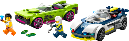 60415 LEGO® City Policijos Automobilis Ir Galingo Automobilio Gaudynės 