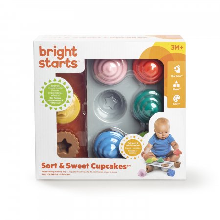 BRIGHT STARTS žaislas Sort & Sweet cupcakes, 12499-3-MEWW-YW2 12499-3-MEWW-YW2