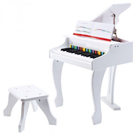HAPE žaislinis pianinas Deluxe Grand, baltas, E0338A E0338A