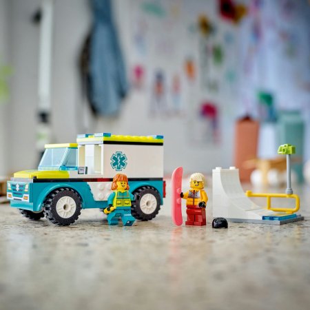 60403 LEGO® City Greitosios Pagalbos Automobilis Ir Snieglentininkas 