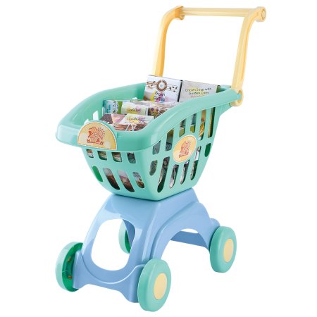 PLAYGO žaislinis pirkinių vežimėlis, su 18 pirkinių preidų, mėlynas, 4828 