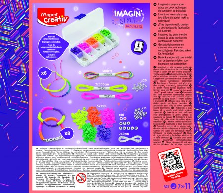 MAPED CREATIV kūrybinis rinkinys Imagine Style bracelets Neon, 3154149074044 3154149074044