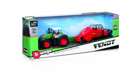 BBURAGO 10cm ūkio traktorius su priedais, asort., 18-31750 18-31750