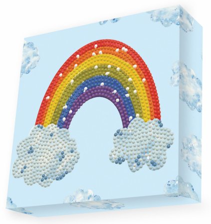 DOTZ BOX kūrybinis rinkinys piešimas deimantais rainbow smile 15x15cm, 11NDBX051 11NDBX051
