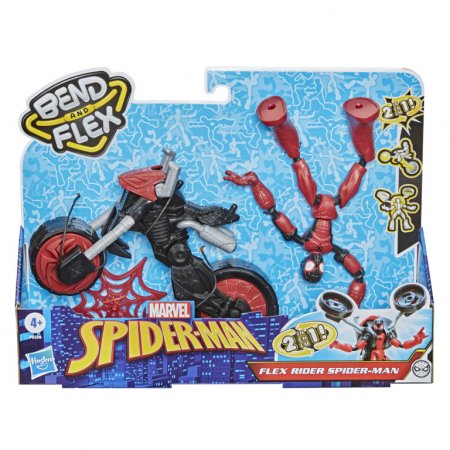 SPIDERMAN figūrėlė su motociklu Bend and Flex, F02365L0 F02365L0