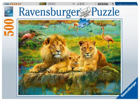 RAVENSBURGER dėlionė Lions in the Savannah, 500d., 16584 16584