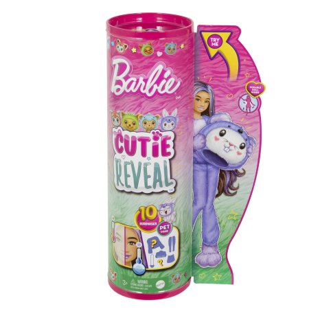 BARBIE Barbės Cutie Reveal rinkinys, minkštutėlių kostiumų serija - triušelis ir koala, HRK26 
