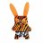 FUGGLER pliušinis monstriukas Rabid Rabbit, oranžinis su dryžiais, 320-15135-I 320-15135-I